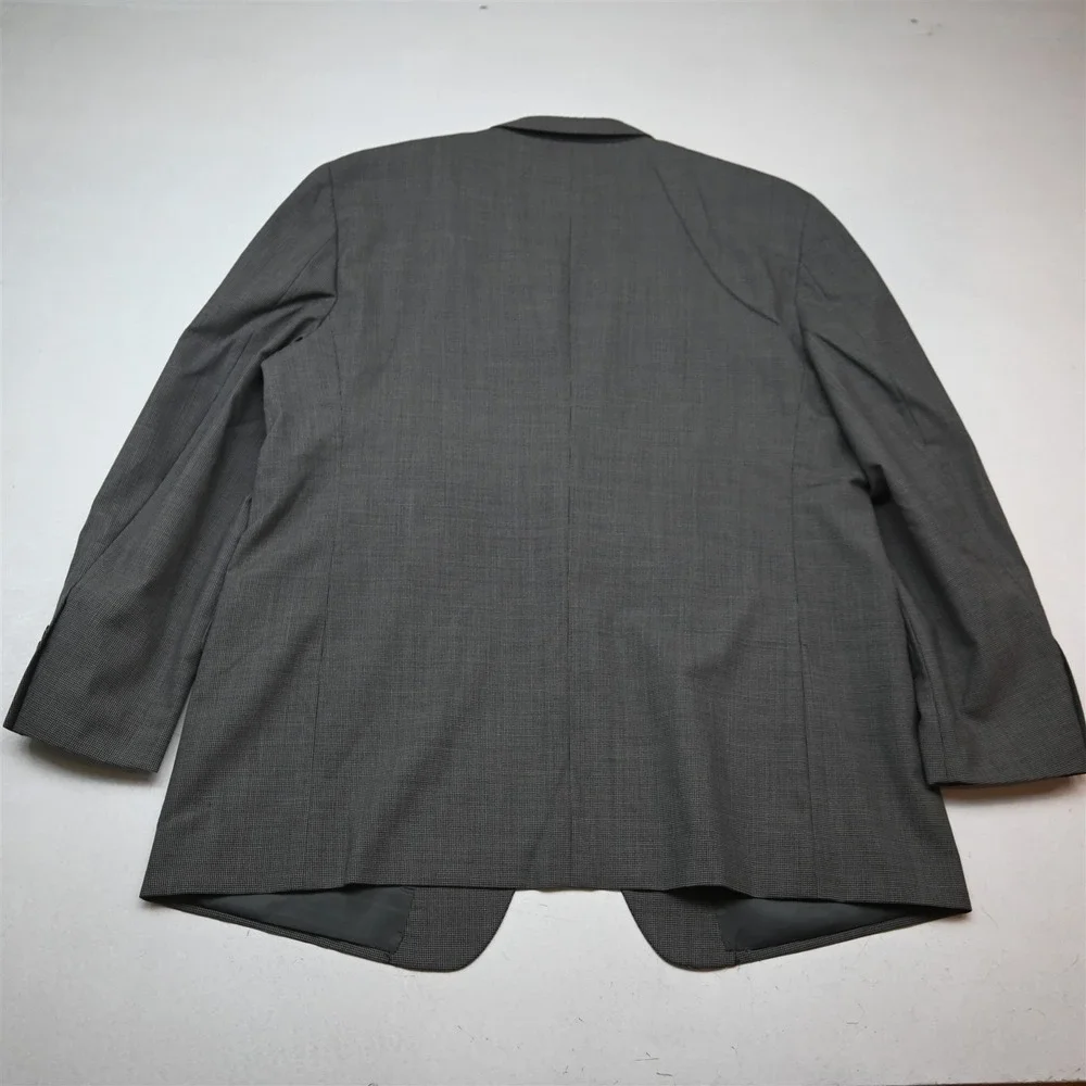 Gerald Austin 48L 40x30 Gray Houndstooth 100% Wool Mens Jacket Pants Suit